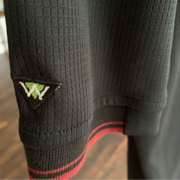 Wedge Golf Mock Neck Short Sleeve Black Performance Tee Black Sz L - Picture 8 of 8